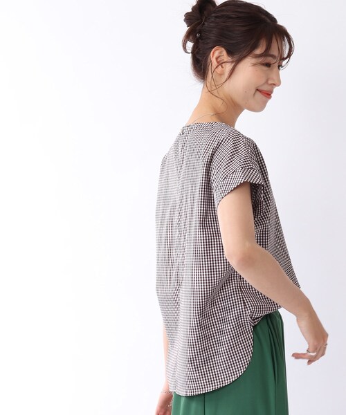 DRESKIP（ドレスキップ）の「◆ギンガムチェック ブラウス（シャツ/ブラウス・レディース・ブラック系1/グリーン系その他3/ダークブラウン系1/パープル系2・02/03）」の18枚目の写真