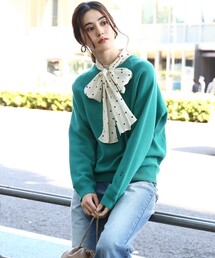 ◆ウォッシャブルコットンカシミヤニット