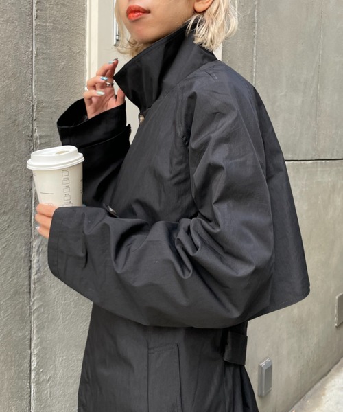 CIAOPANIC（チャオパニック）の「スタンドトレンチコート（トレンチコート・レディース・ブラック/オリーブ/キャメル・SMALL/MEDIUM/LARGE）」の12枚目の写真