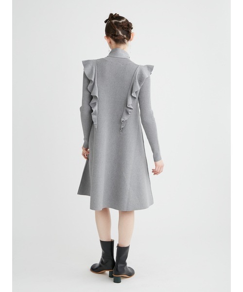 FURFUR（ファーファー）の「フリル＆ボウタイニットワンピース