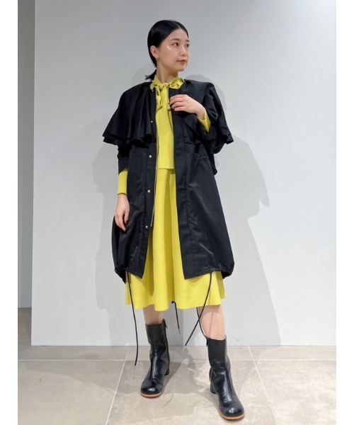 FURFUR（ファーファー）の「フリル＆ボウタイニットワンピース