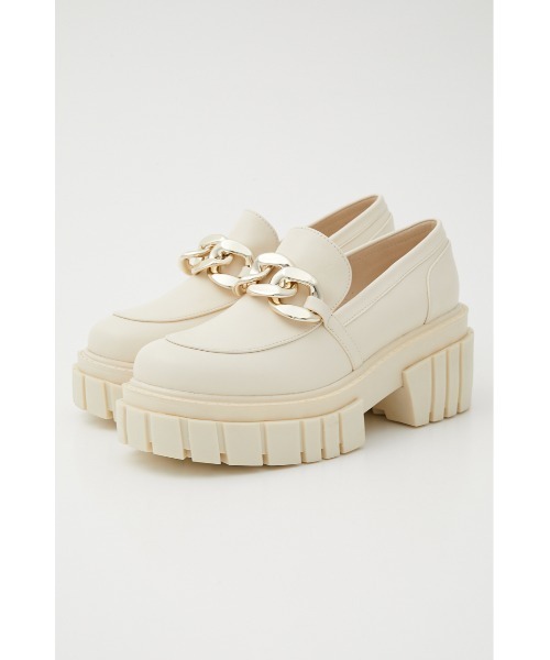 rienda（リエンダ）の「オーバーソールボックスローファー（ローファー・レディース・アイボリー/ベージュ/ブラック・MEDIUM/LARGE/SMALL）」の2枚目の写真