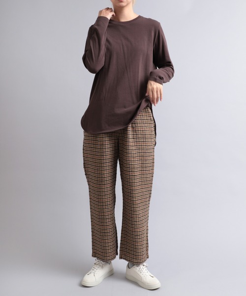 RNA-N(アールエヌエーエヌ)の「M1945 シルクブレンドロングスリーブT(Tシャツ/カットソー・レディース・ブラウン/キナリ/チャコール/イエロー・MEDIUM)」の18枚目の写真