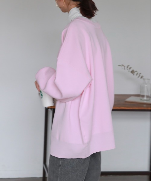 feepur（フェピュール）の「【ハンドウォッシャブル】２wayライトウェイトカラーカーディガン（カーディガン/ボレロ・レディース・ブラック/グリーン/レッド/パープル/オフホワイト/ピンク・MEDIUM）」の8枚目の写真