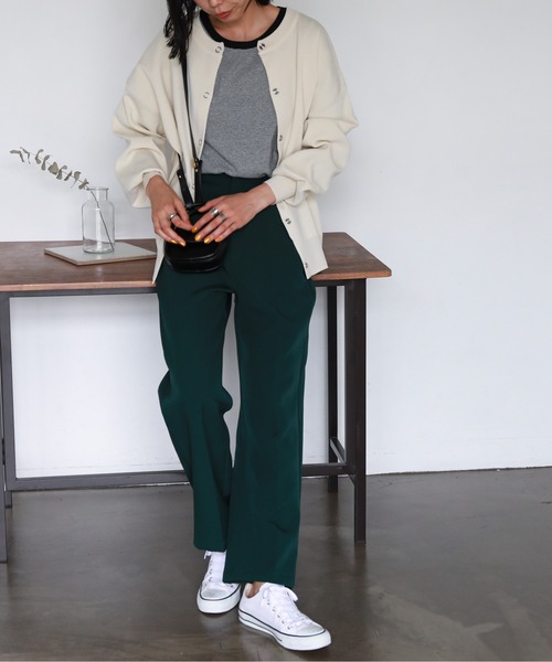 feepur（フェピュール）の「【ハンドウォッシャブル】２wayライトウェイトカラーカーディガン（カーディガン/ボレロ・レディース・ブラック/グリーン/レッド/パープル/オフホワイト/ピンク・MEDIUM）」の18枚目の写真