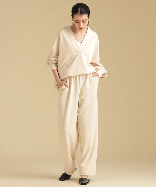 Ray BEAMS（レイビームス）の「Ray BEAMS / スウェット スリットネック プルオーバー（スウェット・レディース・ブラック/ベージュ/グリーン系その他2・ONE SIZE）」の16枚目の写真