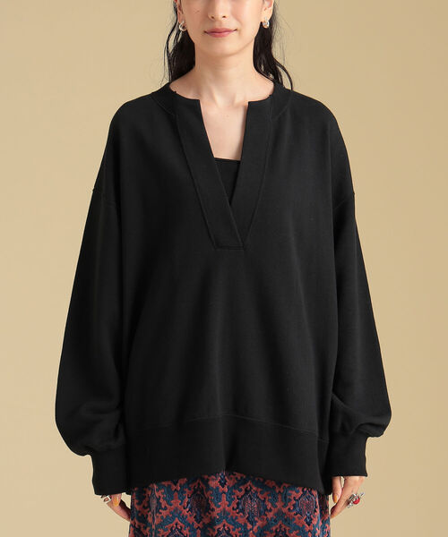 Ray BEAMS（レイビームス）の「Ray BEAMS / スウェット スリットネック プルオーバー（スウェット・レディース・ブラック/ベージュ/グリーン系その他2・ONE SIZE）」の18枚目の写真