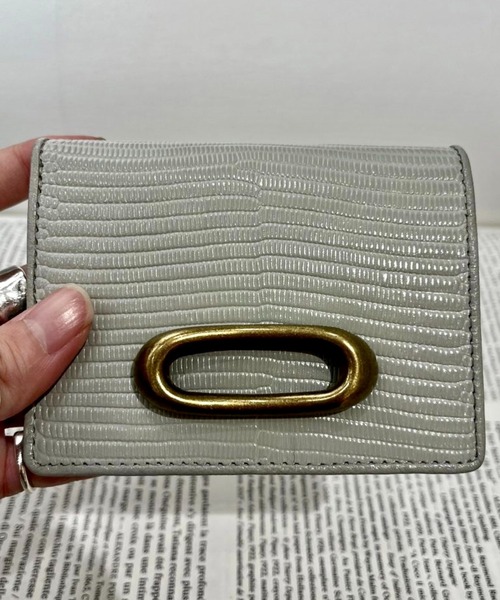 TOFF&LOADSTONE(トフアンドロードストーン)の「【TOFF&LOADSTONE】2つ折りオーバル デリスリザード・ウォレット(SB)(財布・レディース・グレー・FREE)」の8枚目の写真
