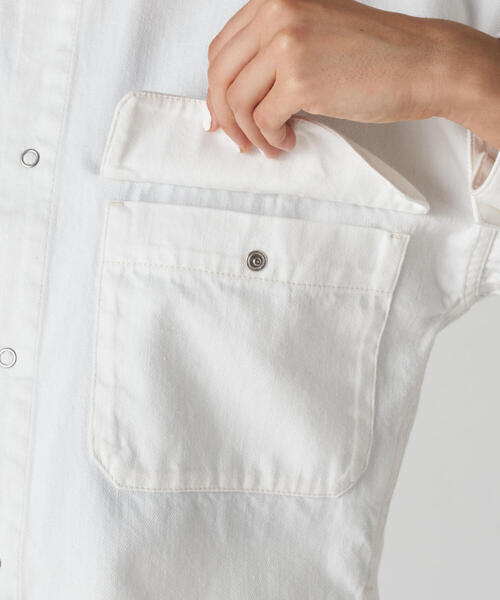 MACPHEE（マカフィー）の「ライトオンスデニム クロップドシャツ（シャツ/ブラウス・レディース・ブルー/ホワイト・36）」の12枚目の写真