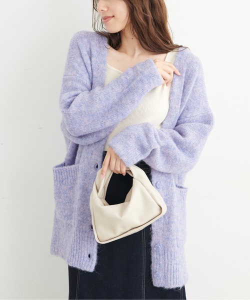 FREE'S MART（フリーズマート）の「◆【WEB限定】ウール混リサイクルエコニットカーディガン（カーディガン/ボレロ・レディース・オレンジ/パープル/ブルー/ベージュ・FREE）」の19枚目の写真