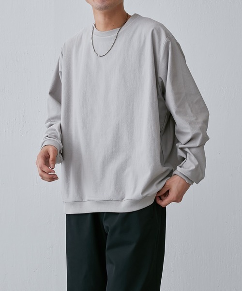 Lui's（ルイス）の「WALLジャガードクルーネックカットソー（スウェット・メンズ・グレー/ブラック・S/M）」の2枚目の写真