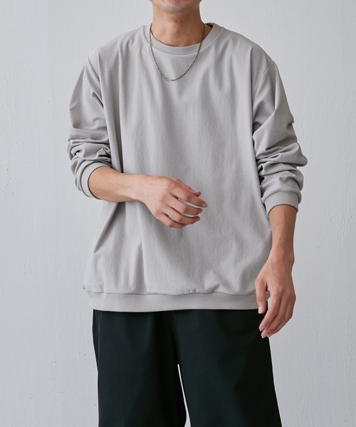 Lui's（ルイス）の「WALLジャガードクルーネックカットソー（スウェット・メンズ・グレー/ブラック・S/M）」の4枚目の写真