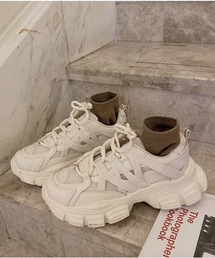 【OKUOKU 0909】ワンカラー厚底ダッドスニーカー oku-shoes-133-41