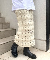 SHENERY | 透かし編みレイヤードニットスカート(スカート)