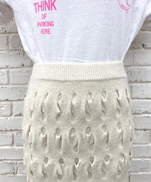 SHENERY（シーナリー）の「透かし編みレイヤードニットスカート（スカート・レディース・ベージュ/オフホワイト・FREE）」の17枚目の写真