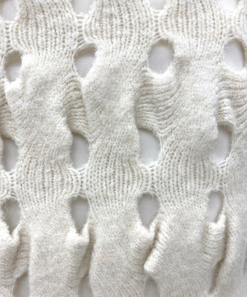 SHENERY（シーナリー）の「透かし編みレイヤードニットスカート（スカート・レディース・ベージュ/オフホワイト・FREE）」の19枚目の写真