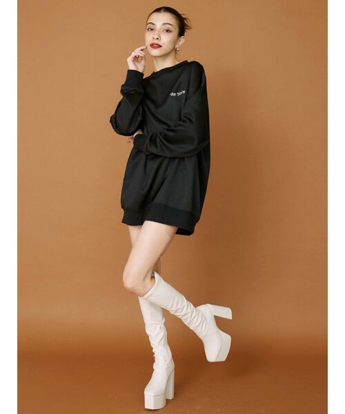 EVRIS（エヴリス）の「SUNNY GRAPHIC スウェットプルオーバー（スウェット・レディース・ホワイト/ブラック/グレー・FREE）」の7枚目の写真