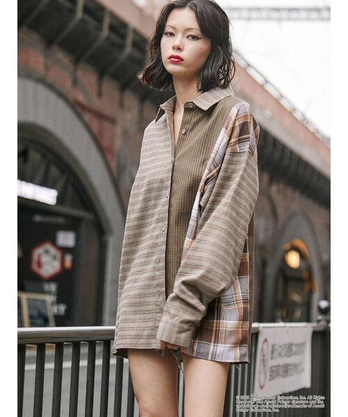 jouetie(ジュエティ)の「アーノルドパーマー ブロッキングシャツ【コラボ】(シャツ/ブラウス・レディース・ベージュ/パープル/ブルー・MEDIUM)」の13枚目の写真