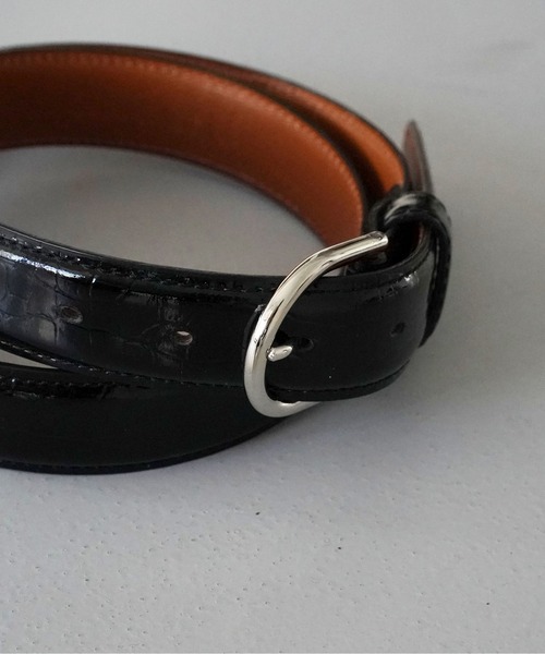 O（オー）の「NEONSIGN CROCODILE BELT（ベルト・メンズ・ブラック・46）」の2枚目の写真