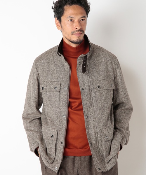 MEN'S BIGI(メンズビギ)の「ウールネップモーターサイクルジャケット(ブルゾン・メンズ・ブラウン/ブラック・01/02/03/04)」の5枚目の写真