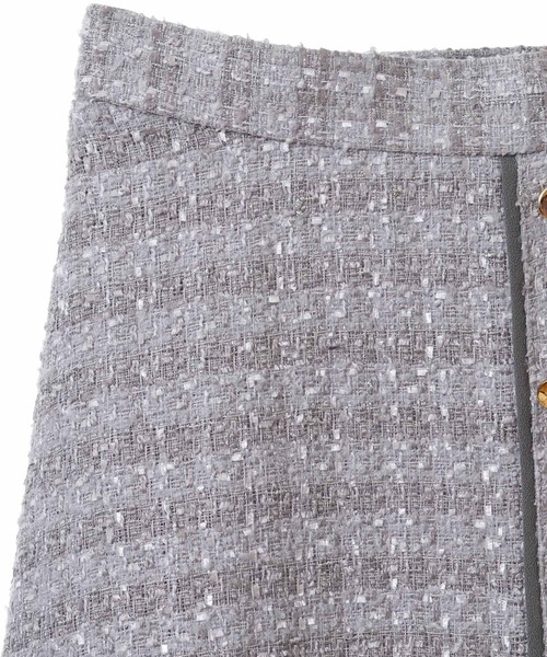 31 Sons de mode（トランテアン　ソン　ドゥ　モード）の「ツイードフレアスカート（スカート・レディース・ブラック×ホワイト/サックスブルー/オフホワイト・36/38）」の7枚目の写真