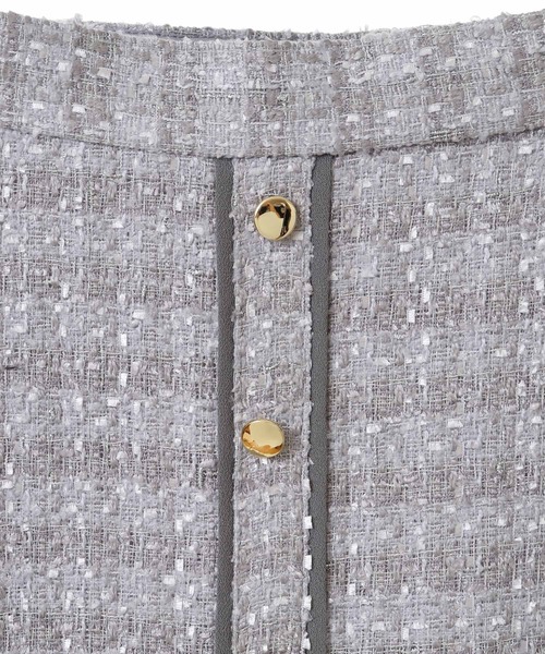 31 Sons de mode（トランテアン　ソン　ドゥ　モード）の「ツイードフレアスカート（スカート・レディース・ブラック×ホワイト/サックスブルー/オフホワイト・36/38）」の8枚目の写真