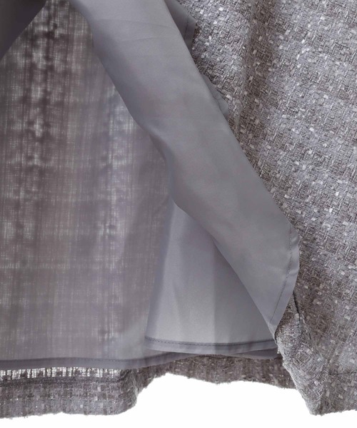 31 Sons de mode（トランテアン　ソン　ドゥ　モード）の「ツイードフレアスカート（スカート・レディース・ブラック×ホワイト/サックスブルー/オフホワイト・36/38）」の5枚目の写真