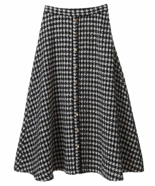 31 Sons de mode（トランテアン　ソン　ドゥ　モード）の「ツイードフレアスカート（スカート・レディース・ブラック×ホワイト/サックスブルー/オフホワイト・36/38）」の15枚目の写真