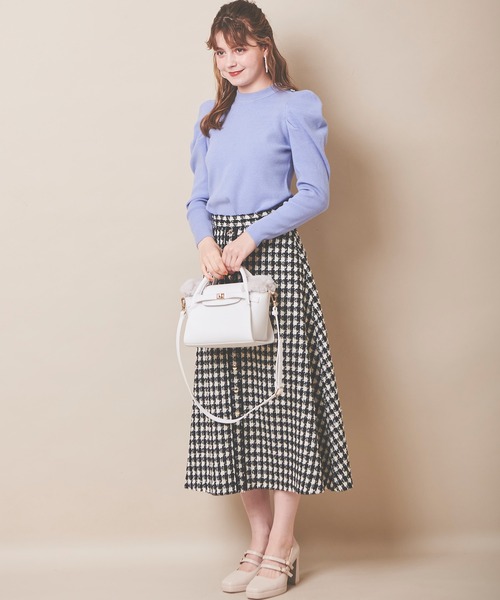 31 Sons de mode（トランテアン　ソン　ドゥ　モード）の「ツイードフレアスカート（スカート・レディース・ブラック×ホワイト/サックスブルー/オフホワイト・36/38）」の16枚目の写真