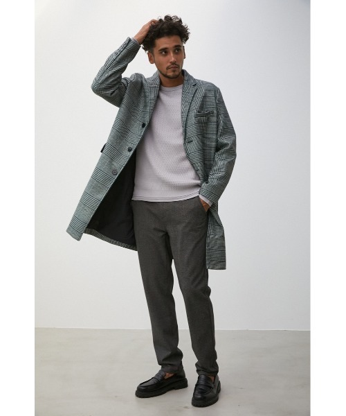 AZUL by moussy(アズールバイマウジー)の「WASHABLE CHESTER COAT/ウォッシャブルチェスターコート(チェスターコート・メンズ・ブラック/ブラック系その他・SMALL/MEDIUM/LARGE)」の5枚目の写真