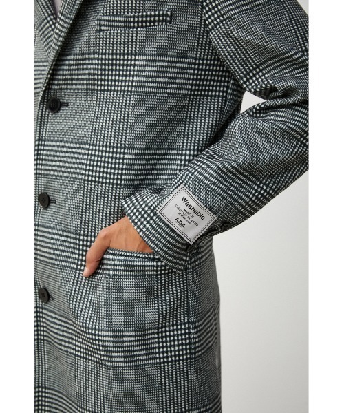 AZUL by moussy(アズールバイマウジー)の「WASHABLE CHESTER COAT/ウォッシャブルチェスターコート(チェスターコート・メンズ・ブラック/ブラック系その他・SMALL/MEDIUM/LARGE)」の11枚目の写真