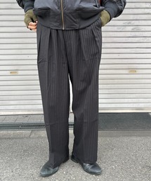 【WHIMSIC/サイズ展開あり】ストライプ2タックスラックス