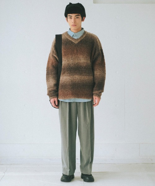 WHIMSIC（ウィムジック）の「【WHIMSIC/サイズ展開あり】ストライプ2タックスラックス（スラックス・レディース・グレー/ブラック・2/1）」の5枚目の写真