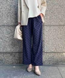 PICCIN PERLA | 【セットアップ可能】フロッキードットストレッチワイドパンツ(その他パンツ)
