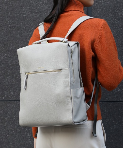 Legato Largo(レガートラルゴ)の「【Legato Largo】LG-E1312 PC収納リュック(バックパック/リュック・レディース・ライトグレー/ブラック/ネイビー/ブラウン/キャメル・FREE)」の1枚目の写真