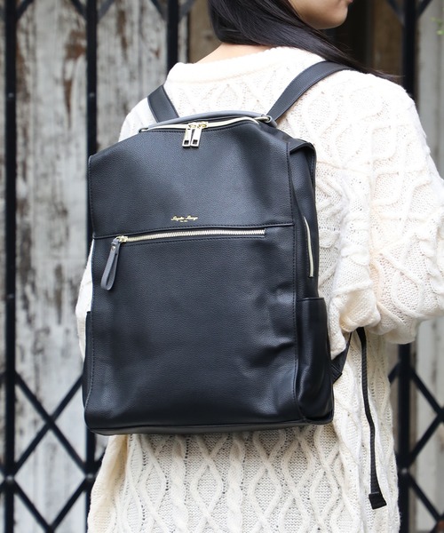 Legato Largo(レガートラルゴ)の「【Legato Largo】LG-E1312 PC収納リュック(バックパック/リュック・レディース・ライトグレー/ブラック/ネイビー/ブラウン/キャメル・FREE)」の2枚目の写真