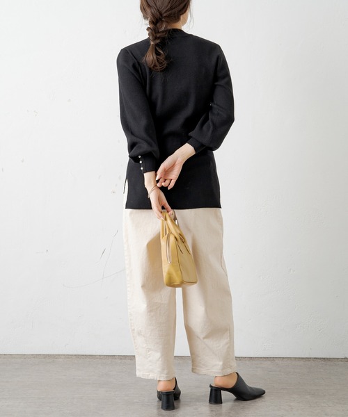 PUAL CE CIN（ピュアルセシン）の「【Du noir】袖パールリブニットプルオーバー（ニット/セーター・レディース・ブラック/その他/オフホワイト・FREE）」の14枚目の写真