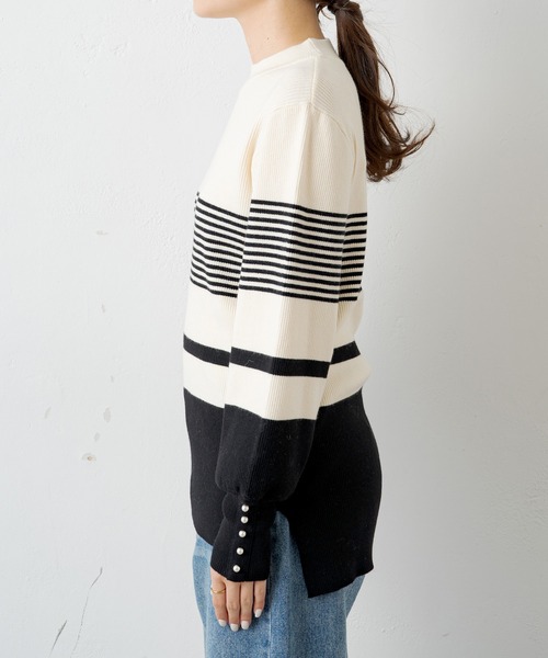 PUAL CE CIN（ピュアルセシン）の「【Du noir】袖パールリブニットプルオーバー（ニット/セーター・レディース・ブラック/その他/オフホワイト・FREE）」の19枚目の写真