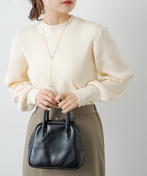 PUAL CE CIN（ピュアルセシン）の「【Du noir】袖パールリブニットプルオーバー（ニット/セーター・レディース・ブラック/その他/オフホワイト・FREE）」の13枚目の写真