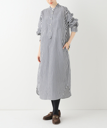 IENA | STRIPE BOUNCE シャツワンピース(ワンピース)