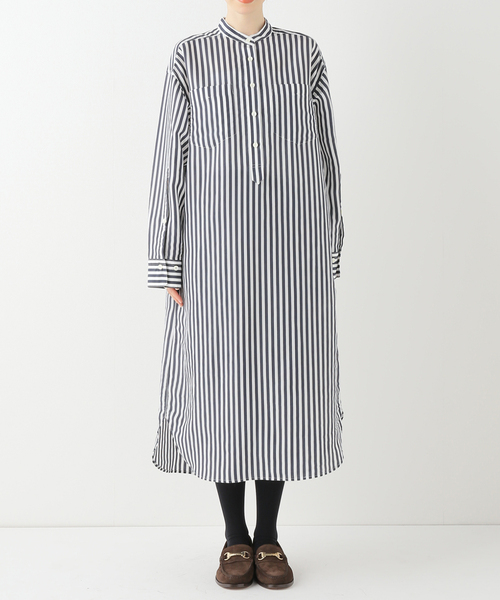 IENA(イエナ)の「STRIPE BOUNCE シャツワンピース(ワンピース・レディース・ネイビー/ブルー・36/38)」の12枚目の写真