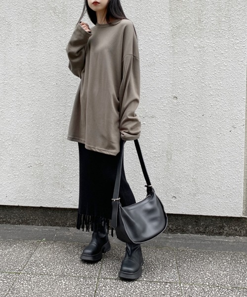 LVEU.（ラブユ.）の「【LVEU.】ラウンドワンショルダーバッグ / バッグ 鞄 BAG ショルダー メッセンジャー ラウンド 合皮 ブラック ホワイト ZOZOTOWN限定（ショルダーバッグ・レディース・ブラック/ホワイト・FREE）」の12枚目の写真