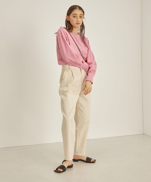 SHIPS(シップス)の「強撚天竺 タック スリーブ 無地 TEE◇(Tシャツ/カットソー・レディース・オフホワイト/ピンク・ONE SIZE)」の20枚目の写真