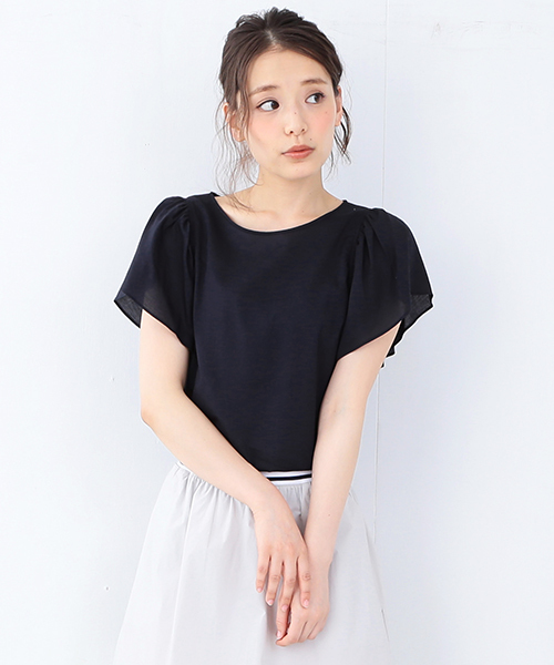 Demi-Luxe BEAMS（デミルクス ビームス）の「Demi-Luxe BEAMS / バタフライスリーブ ブラウス（シャツ/ブラウス・レディース・オフホワイト/レッド/ネイビー・38/36）」の12枚目の写真