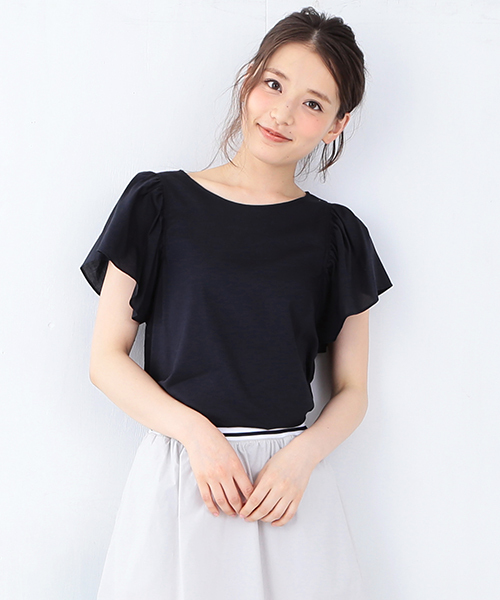 Demi-Luxe BEAMS（デミルクス ビームス）の「Demi-Luxe BEAMS / バタフライスリーブ ブラウス（シャツ/ブラウス・レディース・オフホワイト/レッド/ネイビー・38/36）」の14枚目の写真