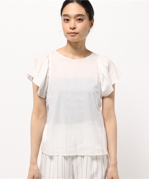 Demi-Luxe BEAMS（デミルクス ビームス）の「Demi-Luxe BEAMS / バタフライスリーブ ブラウス（シャツ/ブラウス・レディース・オフホワイト/レッド/ネイビー・38/36）」の11枚目の写真