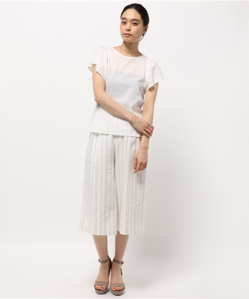 Demi-Luxe BEAMS（デミルクス ビームス）の「Demi-Luxe BEAMS / バタフライスリーブ ブラウス（シャツ/ブラウス・レディース・オフホワイト/レッド/ネイビー・38/36）」の7枚目の写真