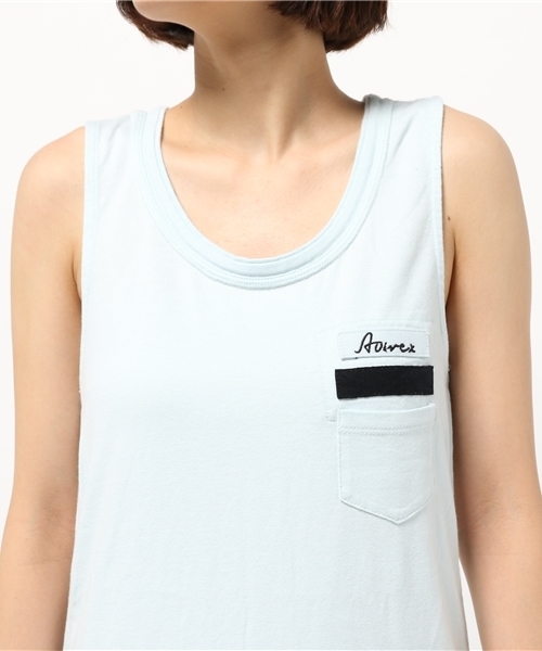 AVIREX（アヴィレックス）の「avirex/アヴィレックス/DOUBLE TAPE GARGO TANK MAXI  ONE PIECE/ダブルテープカーゴタンクマキシワンピース（ワンピース・レディース・サックスブルー/マジェンタ/チャコールグレー/セージグリーン・LARGE/SMALL/MEDIUM）」の8枚目の写真
