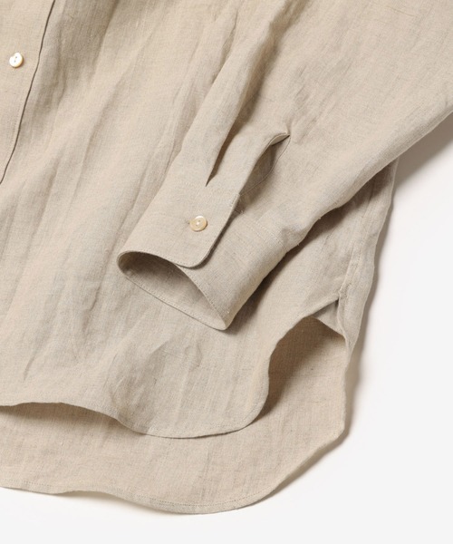 MR.OLIVE（ミスターオリーブ）の「【セットアップ対応】フレンチリネン / バンドカラー ロングスリーブシャツ（シャツ/ブラウス・メンズ・オフホワイト/ブルー/ブラック/ベージュ/ネイビー・SMALL/MEDIUM/LARGE）」の14枚目の写真