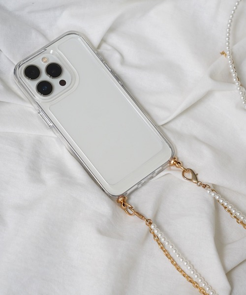 IAMUSE(アイアミューズ)の「クリアスマホケース ショルダーリング付き iPhoneケース S0863【IAMUSE】(スマホケース/カバー・レディース・シルバー/ゴールド・K/F/A/C/E/H/J/D/B/G/I)」の1枚目の写真